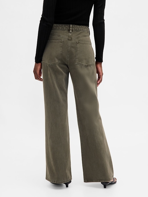 Image number 4 showing, Low Rise Relaxed Flare Khakis