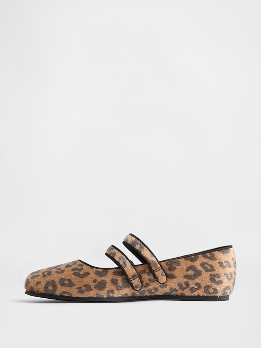 Image number 5 showing, Leopard Double-Strap Ballet Flats