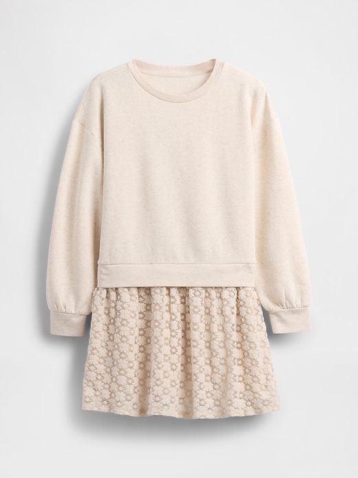 Image number 2 showing, Kids Oversized Mixed Media Sweatshirt Dress