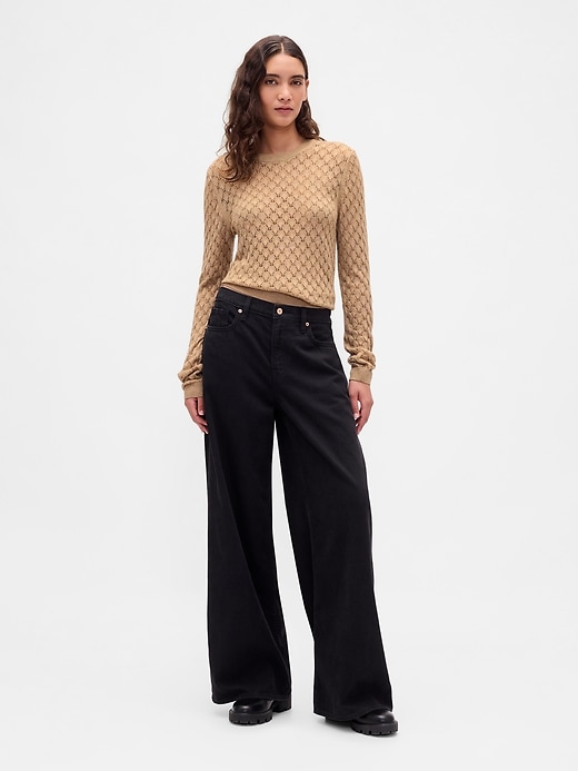 Image number 2 showing, Pointelle Sweater