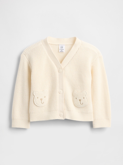 L'image numéro 1 présente Cardigan à poches avec imprimé d’ourson pour Bébé