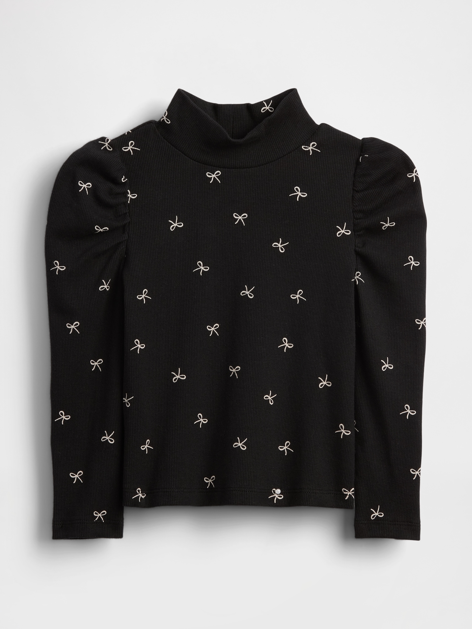 Baby & Toddler Puff-Sleeve Rib Mockneck