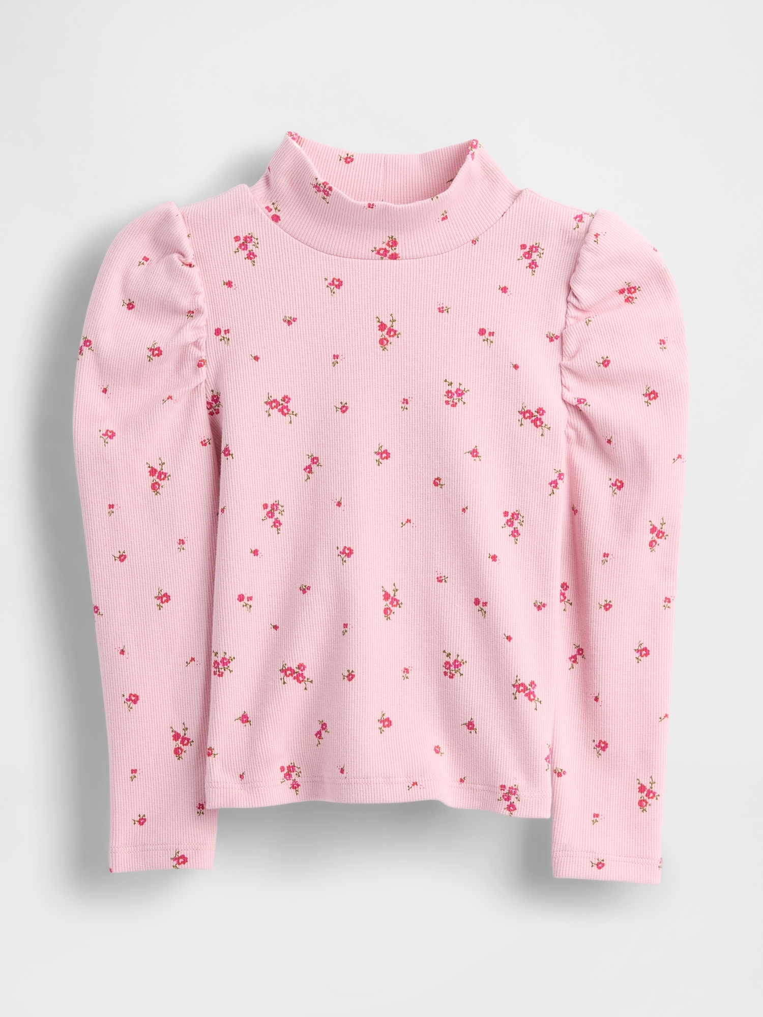 Baby & Toddler Puff-Sleeve Rib Mockneck