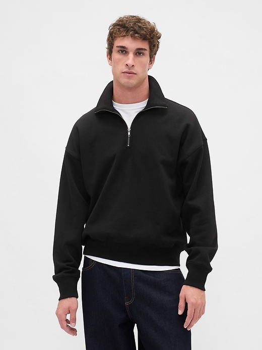 L'image numéro 1 présente Chandail épais surdimensionné à glissière au quart