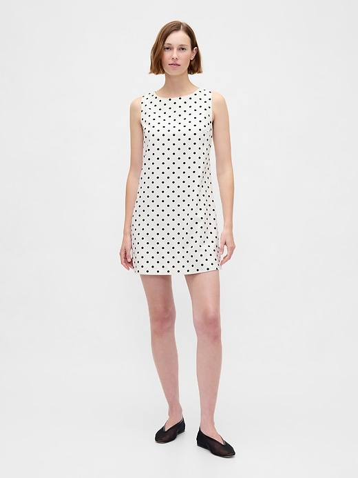 Image number 1 showing, Linen-Blend Mini Shift Dress