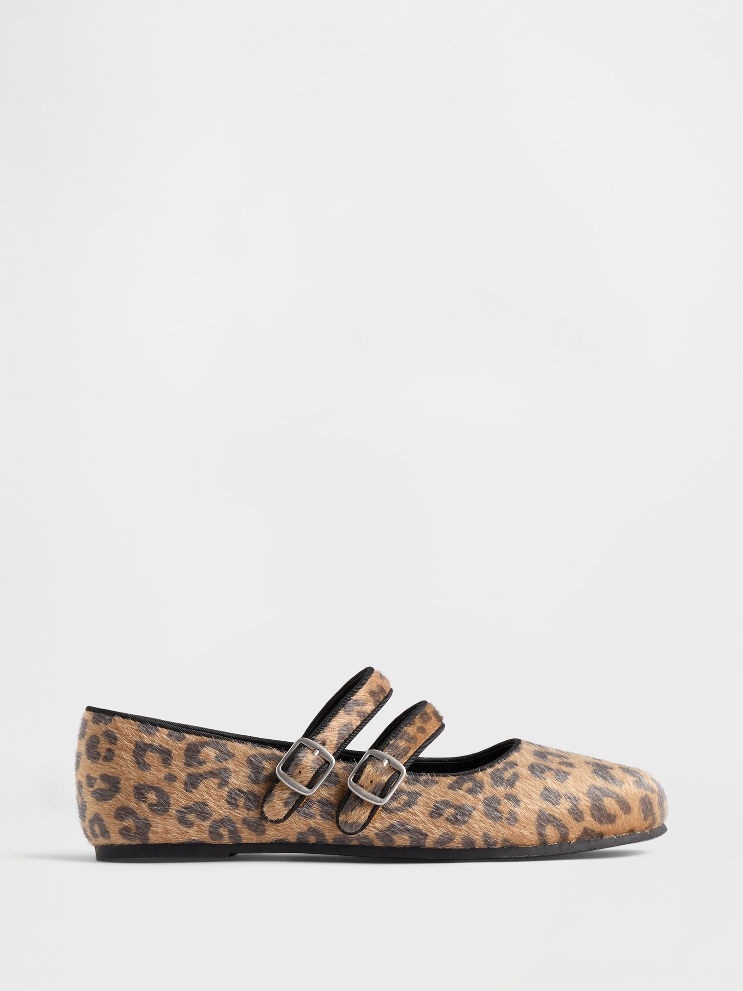 Leopard Double-Strap Ballet Flats