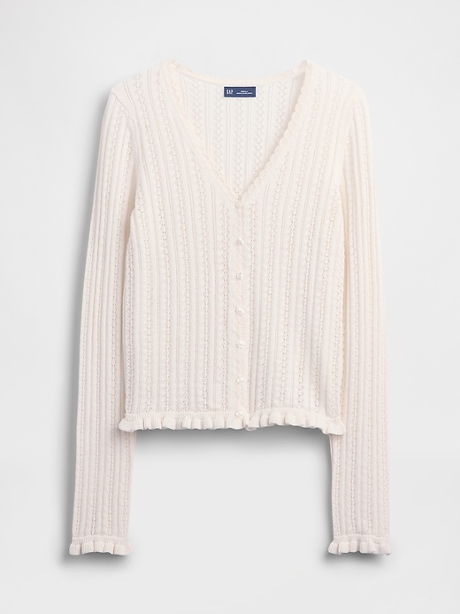 L'image numéro 5 présente Cardigan en tricot pointelle 100 % coton