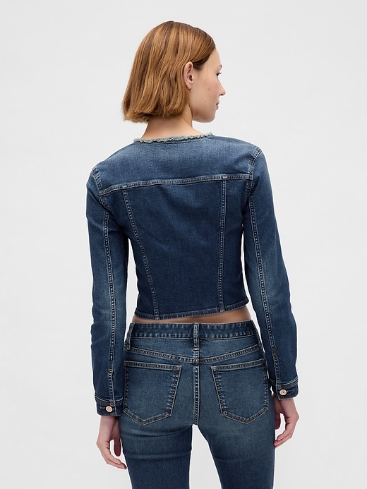 Image number 3 showing, Denim Moto Jacket