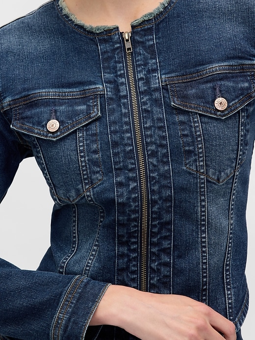 Image number 4 showing, Denim Moto Jacket