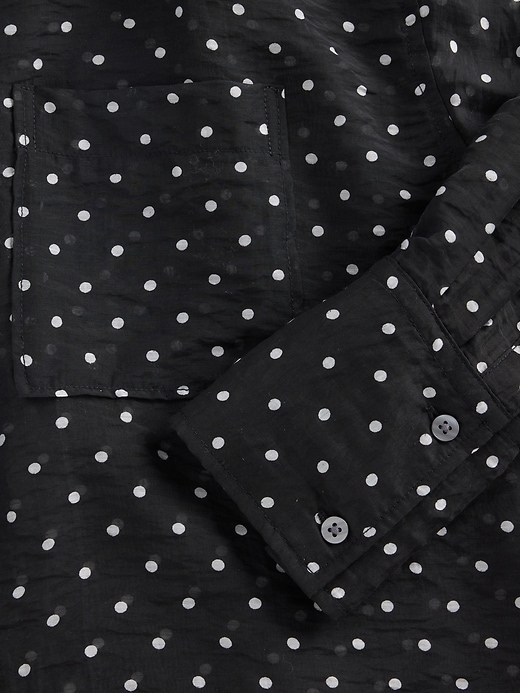 Image number 4 showing, Sheer Straight-Hem Crop Shirt