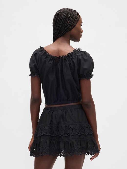Image number 3 showing, Eyelet Crop Top
