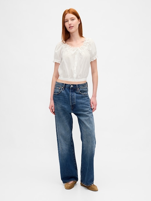 Image number 2 showing, Eyelet Crop Top
