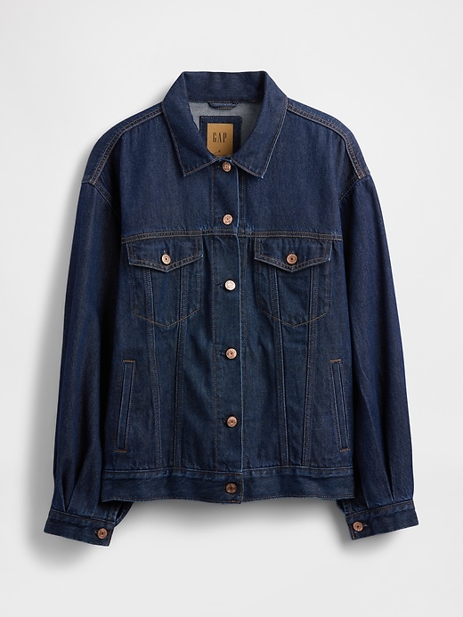 Image number 5 showing, UltraSoft Oversized Balloon-Sleeve Icon Denim Jacket