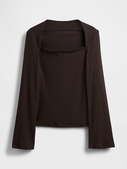 Image number 3 showing, Modern Rib Envelope-Neck Top