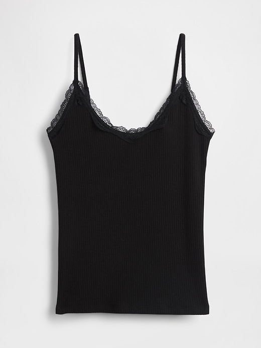 Image number 5 showing, Lace-Trim Pointelle Cami
