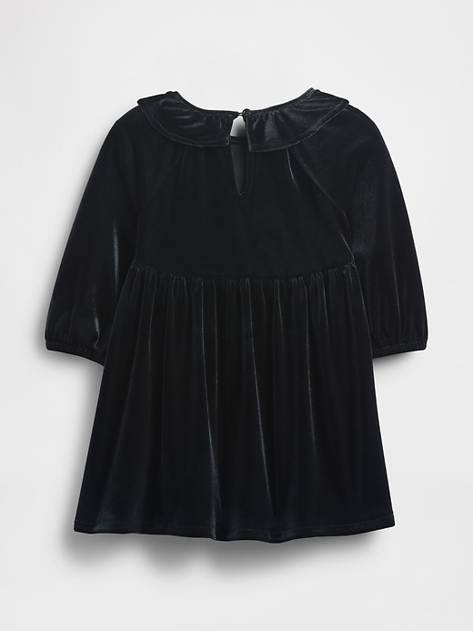 Image number 3 showing, Baby & Toddler Velour Ruffle Collar Dress
