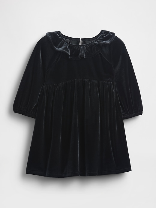 Image number 2 showing, Baby & Toddler Velour Ruffle Collar Dress