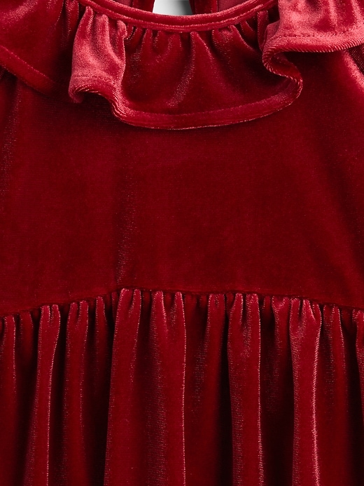 Image number 4 showing, Baby & Toddler Velour Ruffle Collar Dress