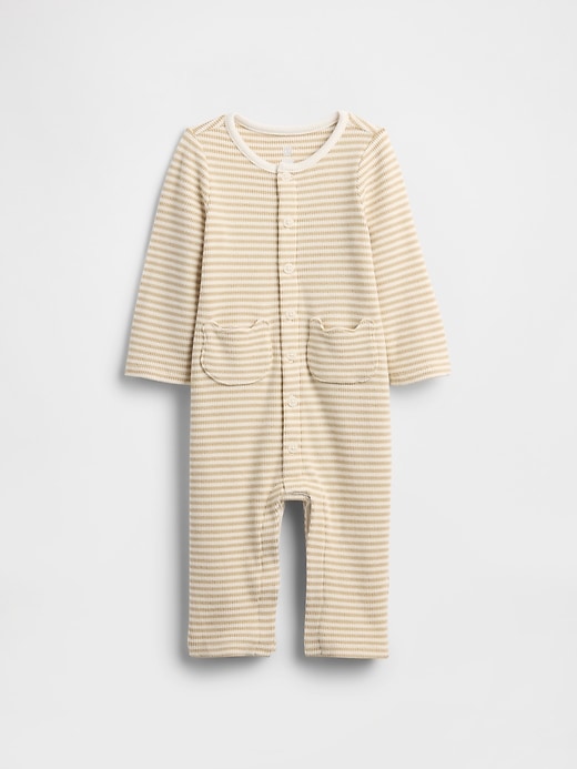 Image number 1 showing, Baby Softspun Bear Pocket One-Piece