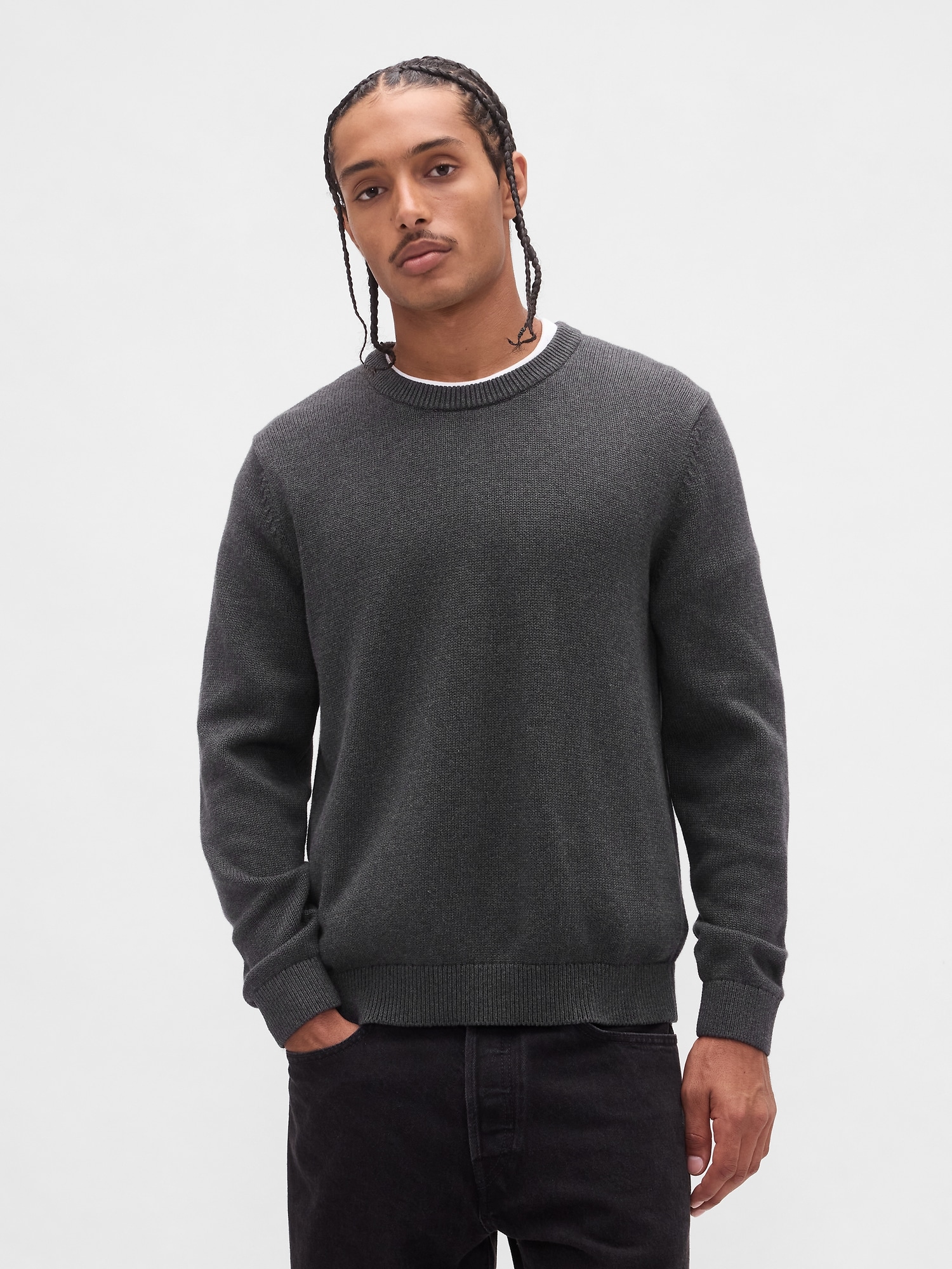 Classic Crewneck Sweater - Charcoal Grey