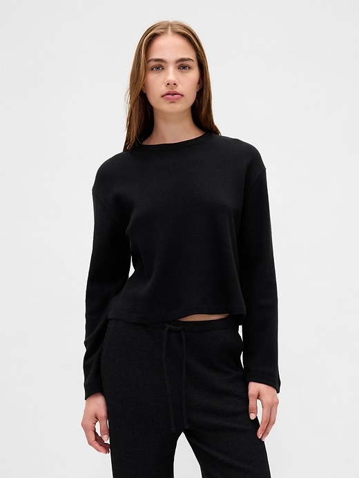 Image number 1 showing, Waffle Crop PJ Top