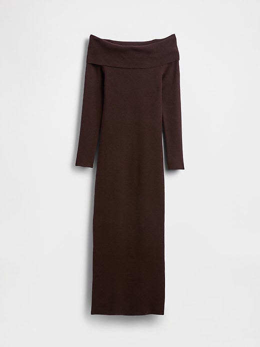 Image number 7 showing, CashSoft Stretch Off-Shoulder Midi Sweater Dress
