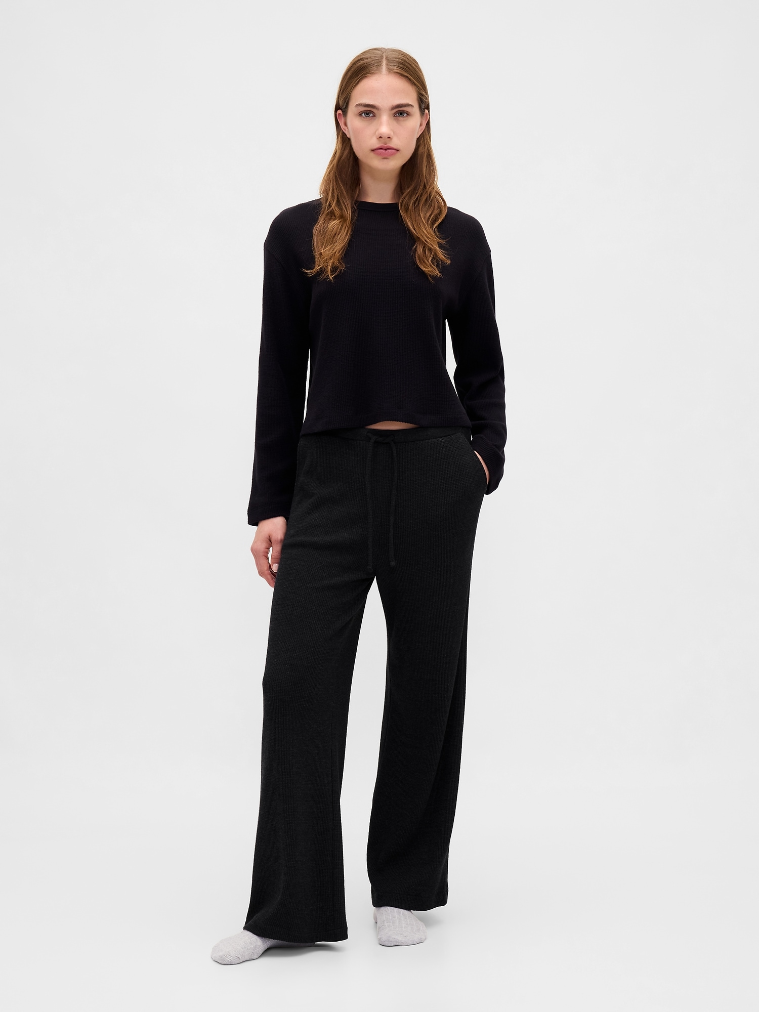 Waffle Wide-Leg PJ Pants