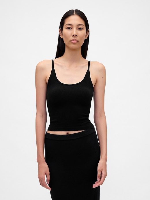 Image number 1 showing, CashSoft Stretch Crop Tank Top