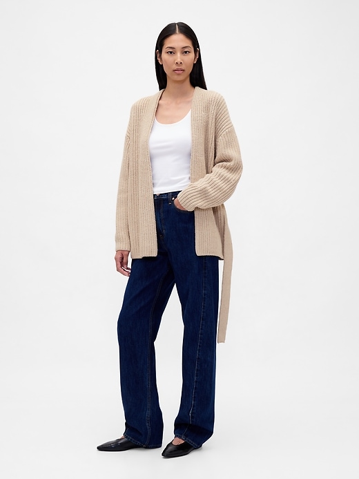 Image number 2 showing, Cotton-Blend Wrap Cardigan Sweater