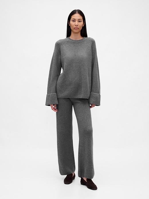 Image number 1 showing, CashSoft Shaker-Stitch Sweater Pants