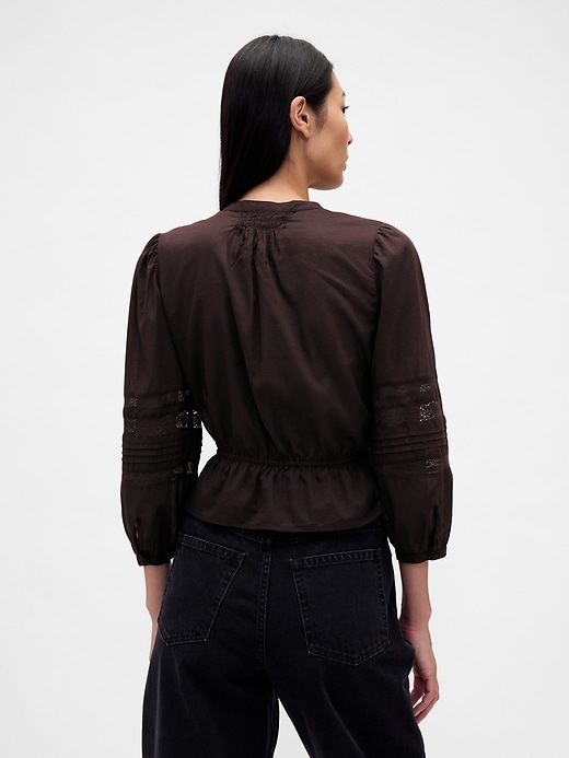 Image number 3 showing, Lace-Trim Voile Top