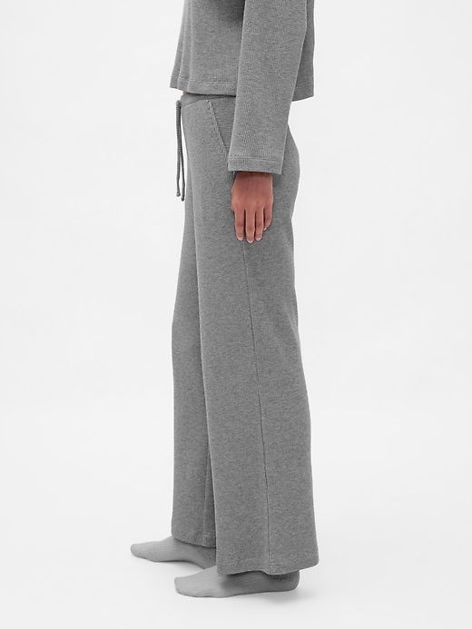 Image number 3 showing, Waffle Wide-Leg PJ Pants