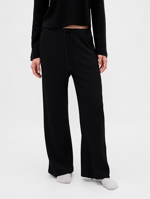 Image number 2 showing, Waffle Wide-Leg PJ Pants