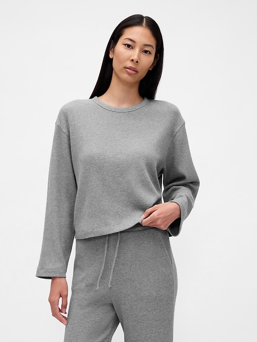 Image number 1 showing, Waffle Crop PJ Top