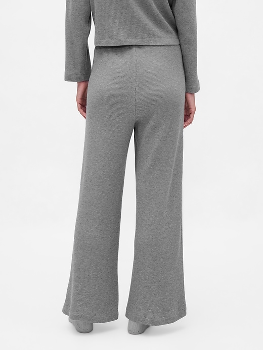 Image number 4 showing, Waffle Wide-Leg PJ Pants