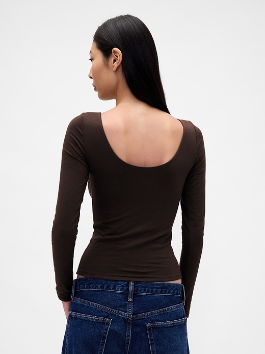 CloseKnit Jersey Boatneck Open-Back T-Shirt