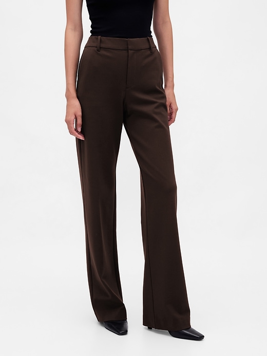 Image number 2 showing, High Rise Double Knit Wide-Leg Pants