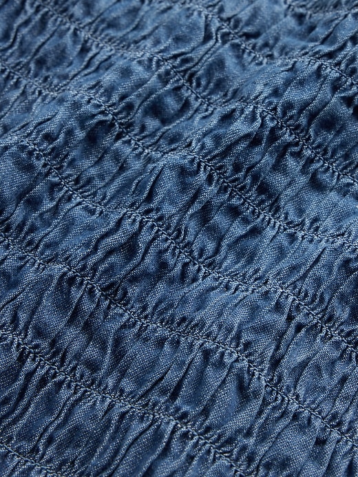 Image number 5 showing, Kids Denim Smocked Peplum Top