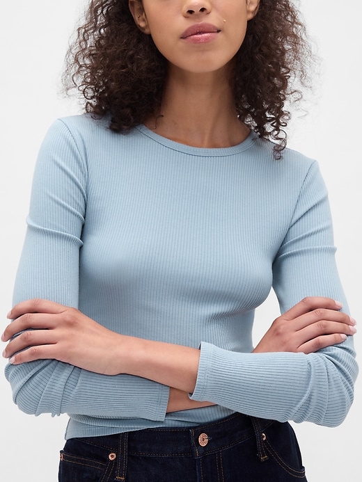 Image number 4 showing, Modern Compact Rib Crop T-Shirt