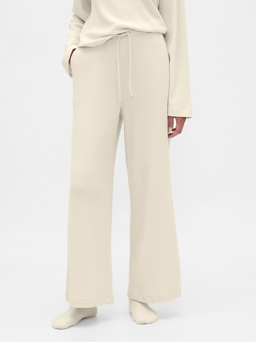 Image number 2 showing, Waffle Wide-Leg PJ Pants