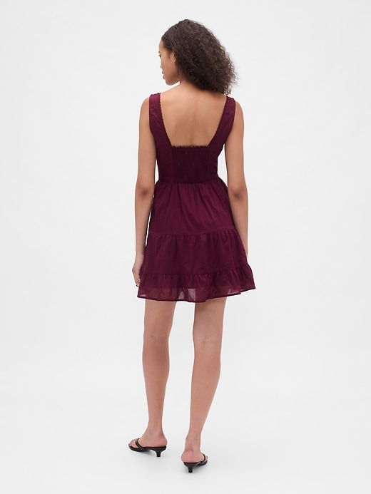 Image number 2 showing, Lace-Trim Tiered Mini Dress