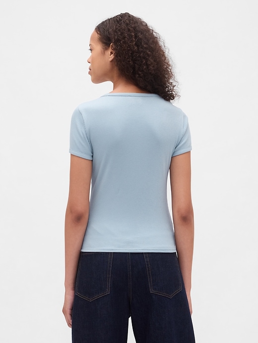 Image number 3 showing, Modern Compact Rib Scoop Crop T-Shirt