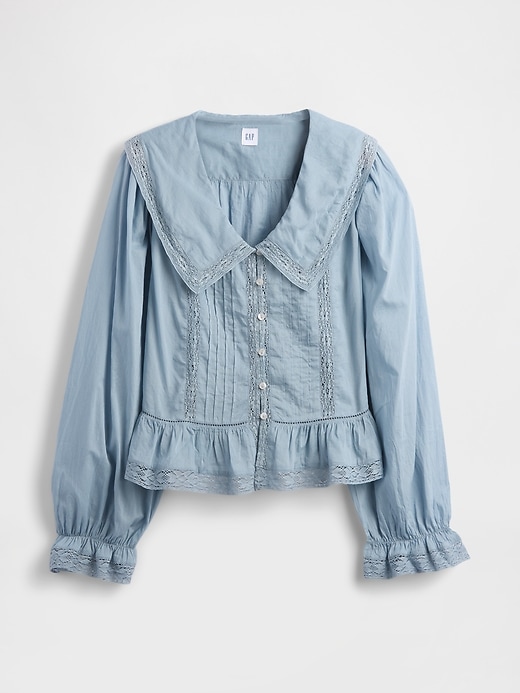 Image number 5 showing, Collared V-Neck Peplum Top