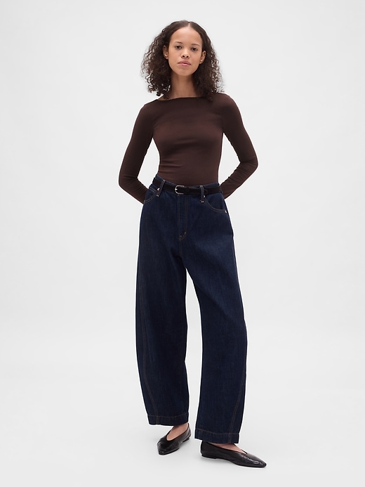 Image number 2 showing, CloseKnit Jersey Boatneck Open-Back T-Shirt