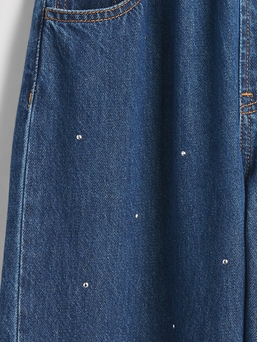 Image number 5 showing, Kids High Rise Rhinestone Easy Barrel Jeans