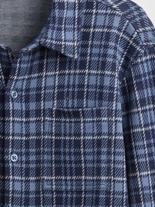 Image number 5 showing, Kids Knit Jersey Plaid Shirt