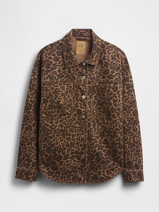 Image number 5 showing, UltraSoft Leopard Denim Shirt Jacket