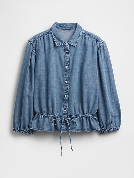 Image number 4 showing, Denim Tie-Waist Top