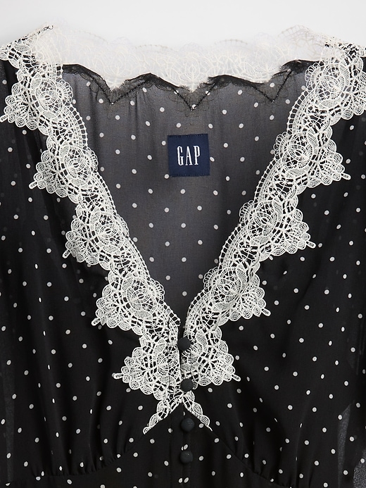 Image number 4 showing, Lace-Trim V-Neck Maxi Dress