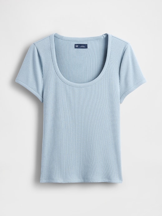 Image number 5 showing, Modern Compact Rib Scoop Crop T-Shirt
